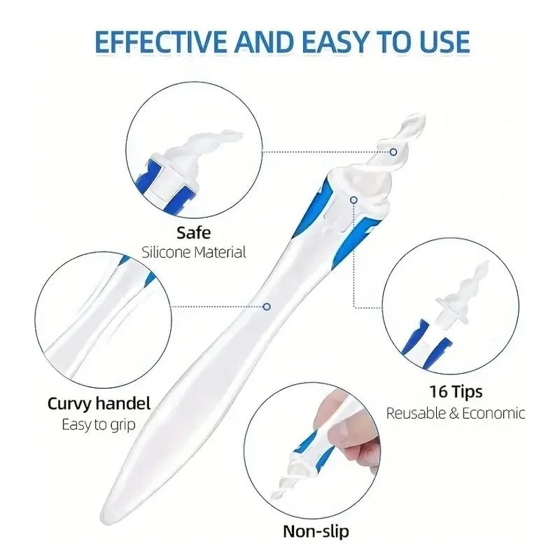 Spiral Silicon Removal Tool Reusable Earwax Cleaner